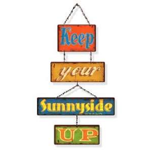  Hand Painted Rustic Tin Sign   Keep Your Sunnyside Up 