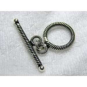   Silver Toggle   ROUND ROPE TOGGLE CLASP   18mm Arts, Crafts & Sewing