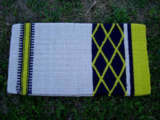 WOOL WESTERN SHOW TRAIL SADDLE PAD BLANKET YELLOW TACK  
