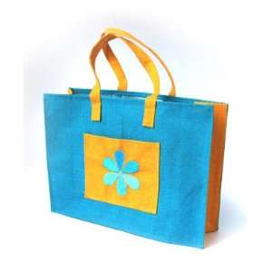 Grehom Shoulder Bag   Blue Flower; Beautiful Gift, Everyday Jute Bag 