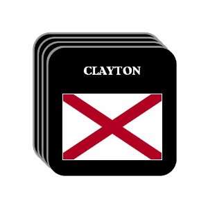 US State Flag   CLAYTON, Alabama (AL) Set of 4 Mini Mousepad Coasters
