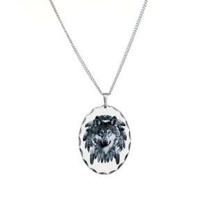    Necklace Oval Charm Wolf Dreamcatcher Artsmith Inc Jewelry