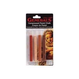 General Pencil Compressed Pastel Chalk Crayons 4/pkg earthtones 3 Pack