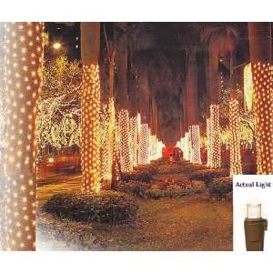   Warm Clear LED Christmas Net Style Tree Trunk Wrap Lights   Brown Wire