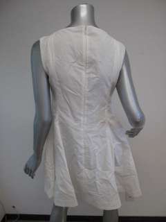 Marni White Sleeveless Leather Lace Up Dress 38  