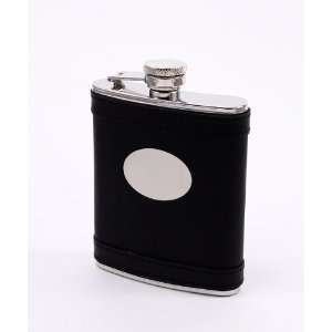    6 oz. Black Leather Flask   Personalize It