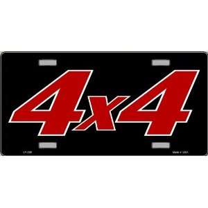  4X4 Black License Plate 