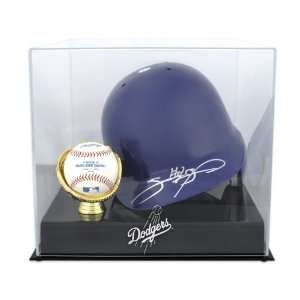   Helmet w/ Ball Holder Dodgers Logo Display Case