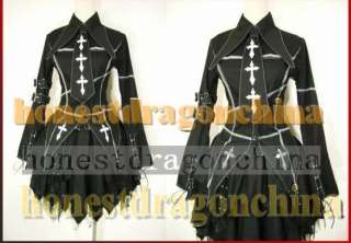 Gothic Lolita Punk Cosplay Costume black Jacket skirt Tie all size 
