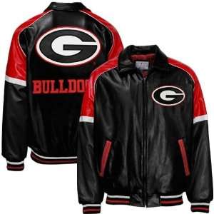   Bulldogs Youth Black Varsity Pleather Jacket
