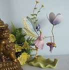 whimsical spring flower fairy hand painted resin metal figurine 
