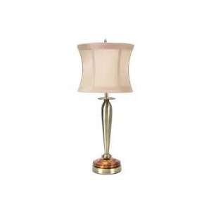   Tapered Candlestick with Gold Leaf Decoupage Table Lamp   FTB049S1