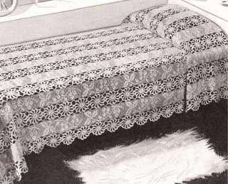 Vintage Crochet Filet MOTIF BLOCK Bedspread pattern  