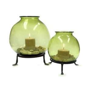  GLASS CANDLE ORB Green