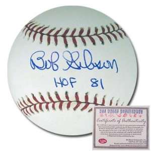 Bob Gibson Autographed/Hand Signed Rawlings MLB Baseball with HOF 81 