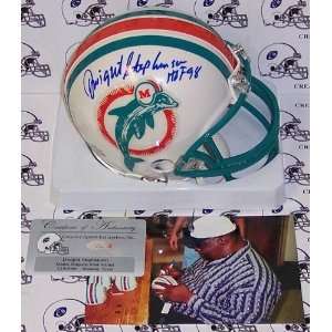  Signed Dwight Stephenson Mini Helmet   Autographed NFL 