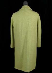  60s womens green ATOMIC top over dress coat TWEED long MOD sz MEDIUM