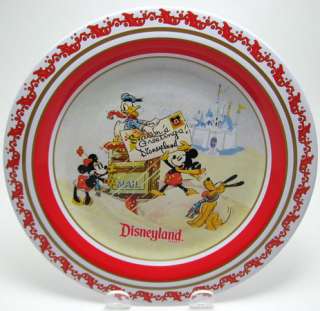 Disney Disneyland Christmas Holiday Tin Plate Set x2  