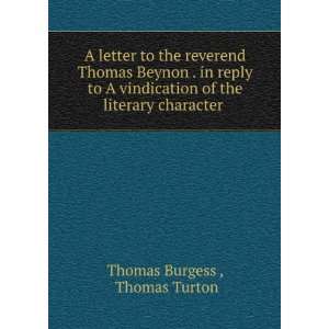   literary character . Thomas Turton Thomas Burgess   Books
