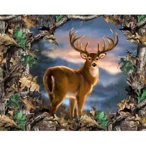  64 Wide Realtree Camouflage Deer Panel Multi Fabric By 