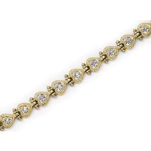  14kt White Gold Diamond Heart Bracelet 0.20ct TW Jewelry