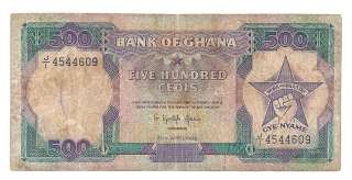 Ghana 500 Cedis 1989 F Banknote P 28b  