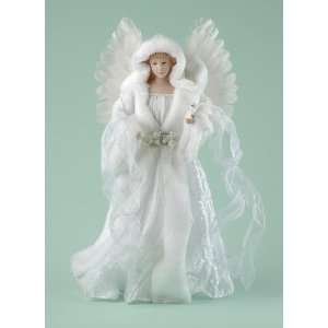 24 Porcelain White Angel With Peace Dove Christmas Tree Topper #39731 