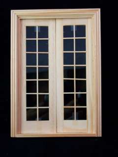 Double French Door dollhouse miniature wooden #6011  
