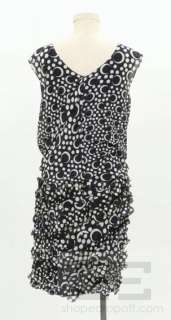   von Furstenberg Navy, Black, & White Silk Hot Dot Dress Sz 6 NEW $385