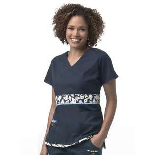   Solid Top with Print Combo   Size Small, Color Navy 