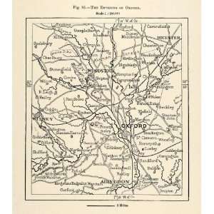  1882 Relief Line block Map Oxford England United Kingdom 