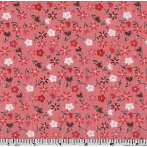  45 Wide Our Part For The Heart Posies Pink Fabric By The 