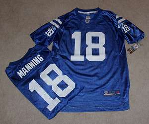 PEYTON MANNING Reebok NFL Equipment Indianapolis Colts Blue Jersey XL 