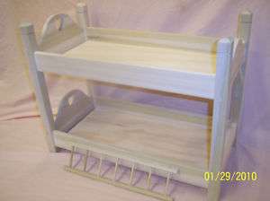 UNFINISHED BUNK BED, FITS AMERICAN GIRL FURNITURE  