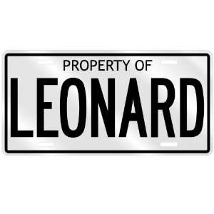  PROPERTY OF LEONARD LICENSE PLATE SING NAME