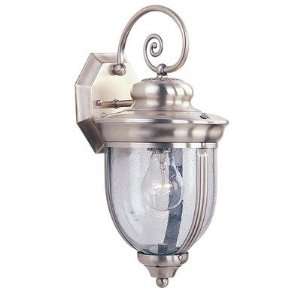   Outdoor Wall Lantern in Brushed Nickel Size Large