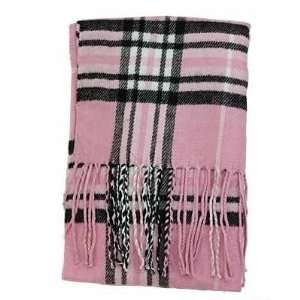   Check Plaid Scarf, Pink. Made in Scotland (C 10)