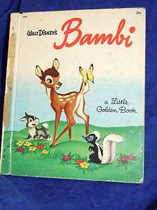VINTAGE 1948 WALT DISNEY BAMBI LITTLE GOLDEN BOOK #D90 EARLY COPY 