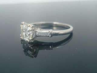 EGL Cert 1.24 ct Round Old Mine VS1 Diamond Engagement Ring 14kt W 
