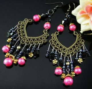   .74Width1.57 Acrylic Beads Dangle Earrings Jewelry A1216  