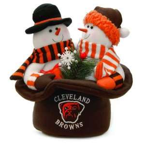  12 NFL Cleveland Browns Snowmen Top Hat Table Christmas 