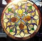 Tiffany Styled Stained Glass Window Panel 18 Round [9