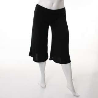 Womens Capri WIDE LEG GAUCHOS Pants Plus Size XL 1X 2X Yoga Stretch 
