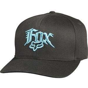  Fox Racing Society Flexfit Hat   Large/X Large/Black/Blue 