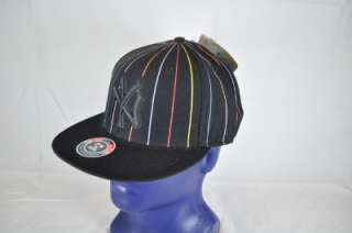 NEW ERA NEW YORK YANKEES BLACK/ COLORED PINSTRIPED FITTED HAT 7 3/4 