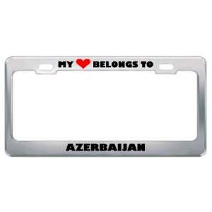   To Azerbaijan Country Flag Metal License Plate Frame Holder Border Tag