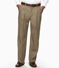 Wrinkle Resistant Washable Year Round Wool Trousers, Natural Fit 