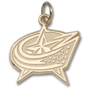  Columbus Blue Jackets 3/8 Star Logo Charm   10KT Gold 
