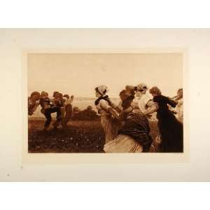  1893 Photogravure Peasants Dance Angelo DallOca Bianca 