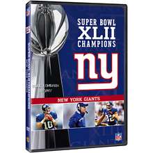 Warner Brothers New York Giants Super Bowl XLII Champions DVD 